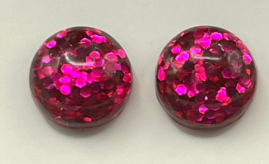 Single Pair Bright Pink Studs