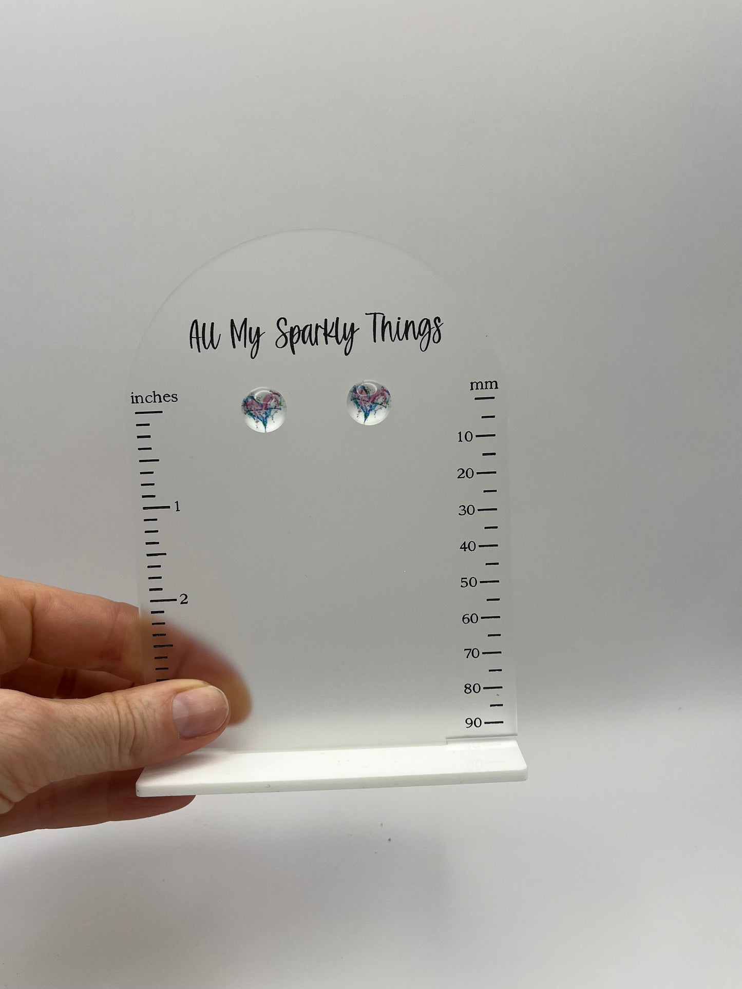 Single Pair Pink and Blue Heart Studs