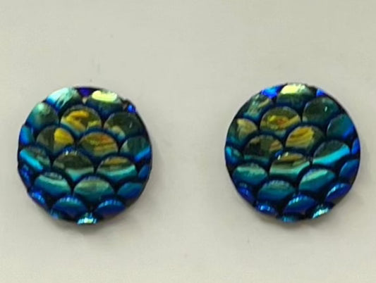 Single Pair Blue Mermaid Studs