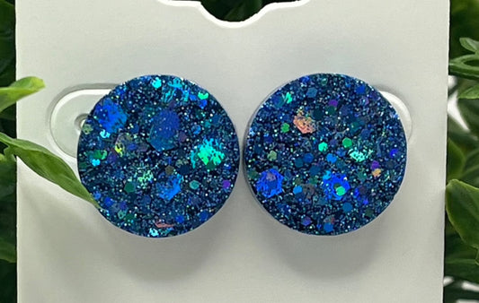 Large 18 mm Studs Blue Holographic