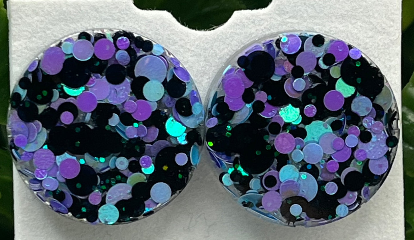 Large 18 mm Studs with Purple, Blue, and Black