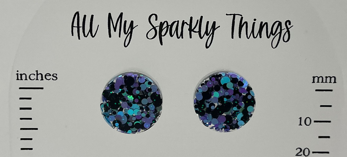 Large 18 mm Studs with Purple, Blue, and Black