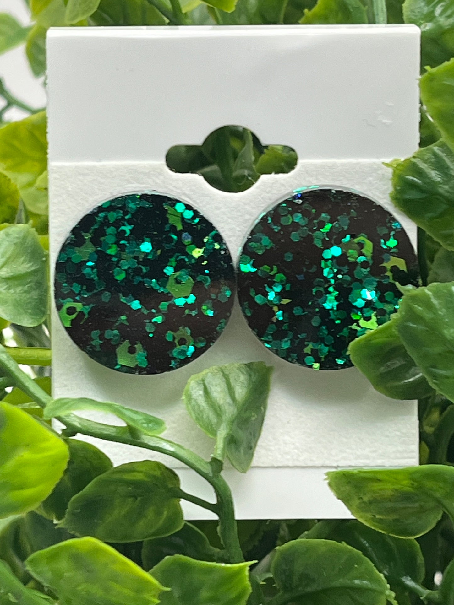Large 18 mm Studs Black with Green