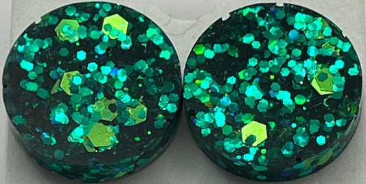 Large 18 mm Studs Green Holographic