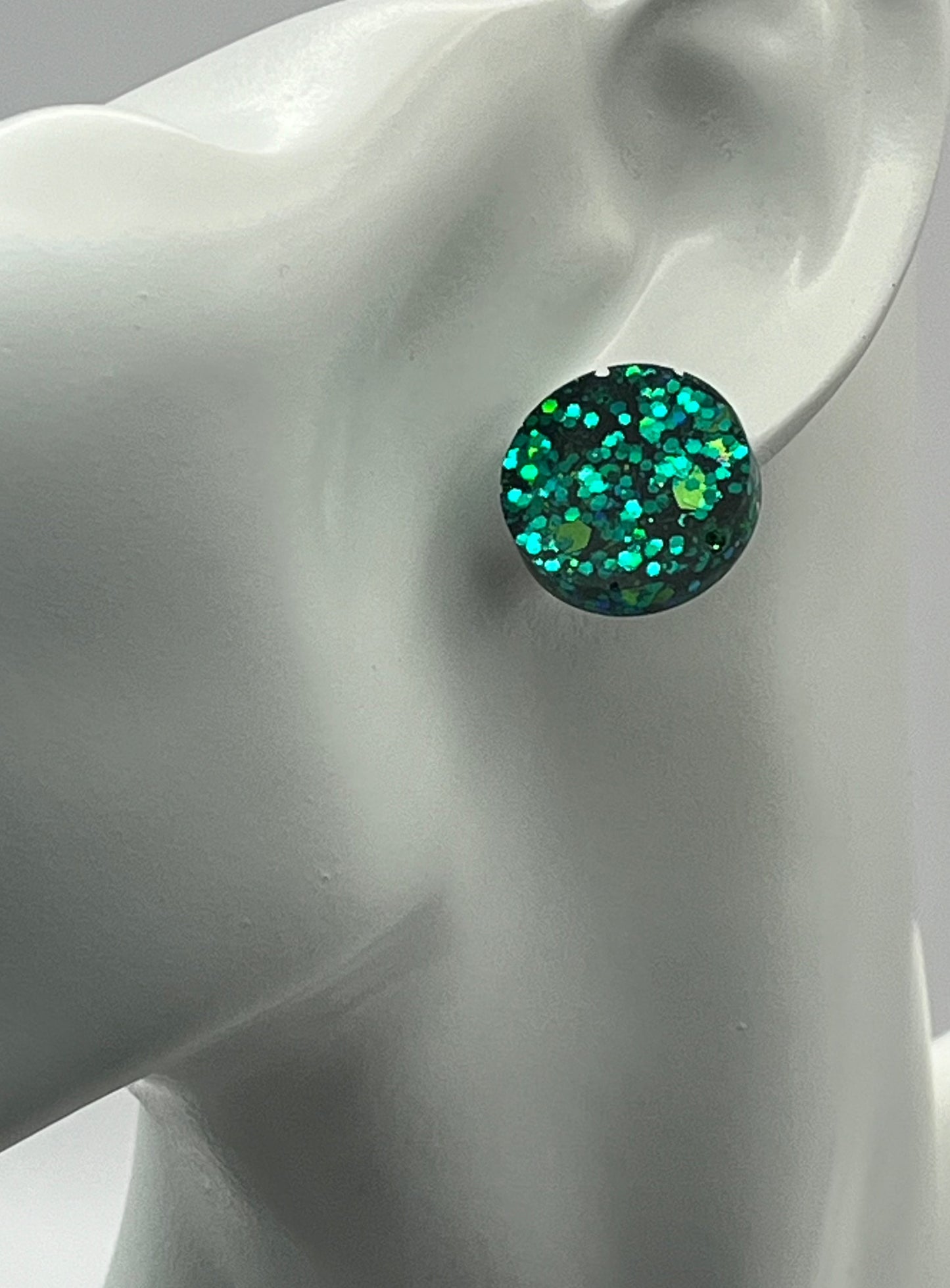 Large 18 mm Studs Green Holographic