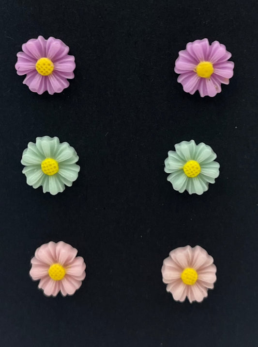 3 Pair Pack, small flowers set #1