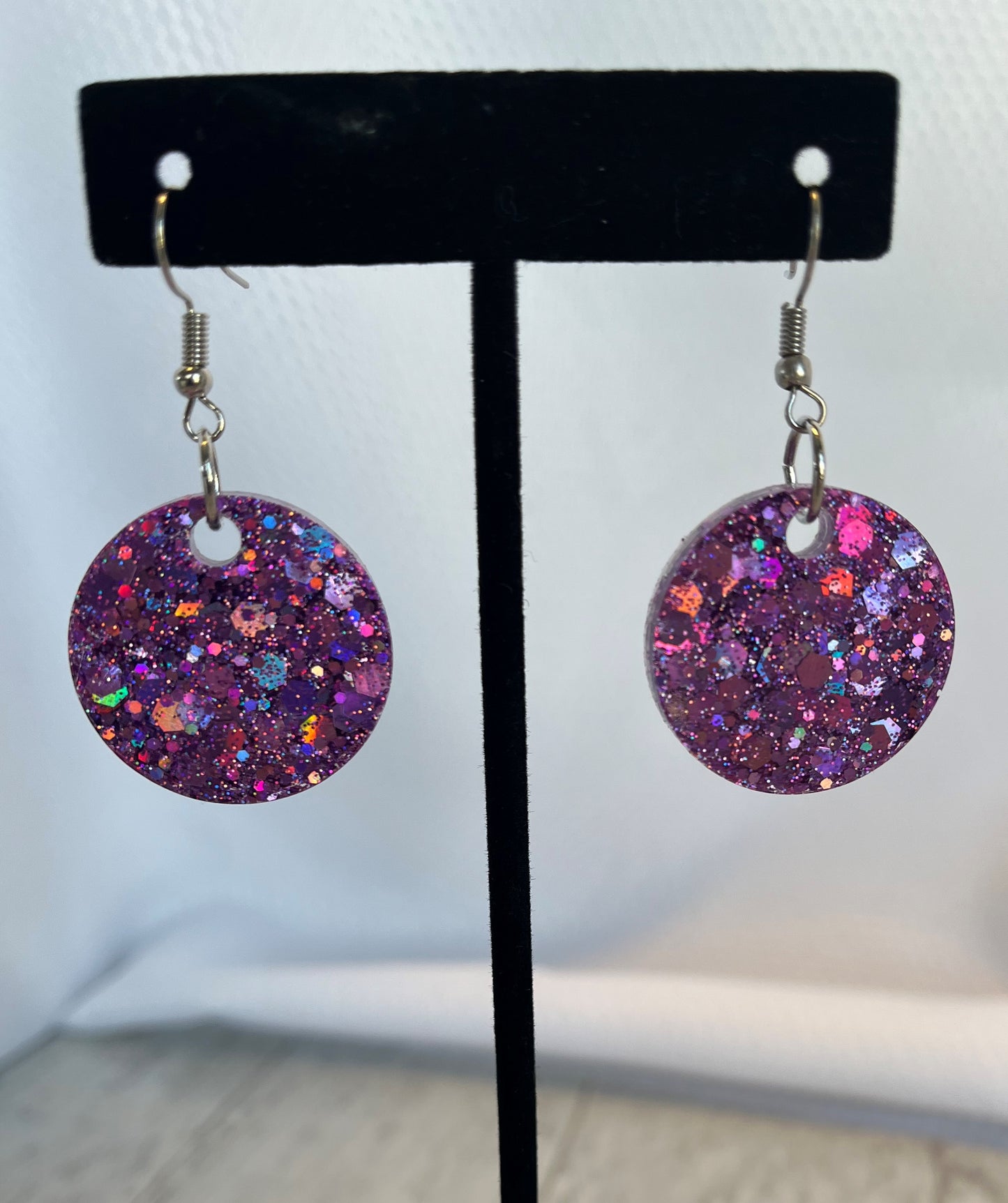 Medium Circle Earrings Pinkish-Purple