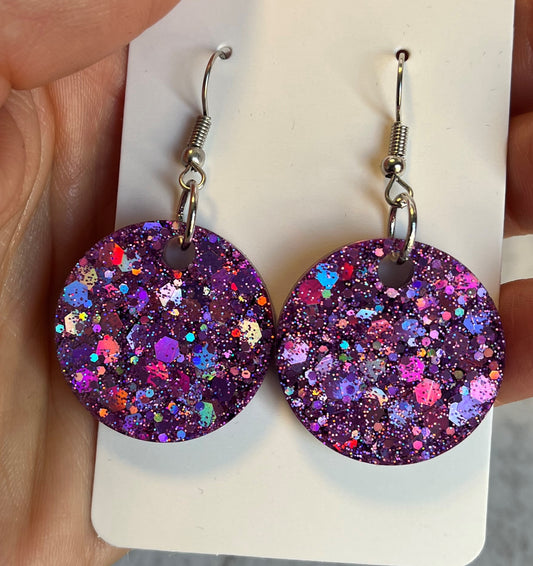 Medium Circle Earrings Pinkish-Purple