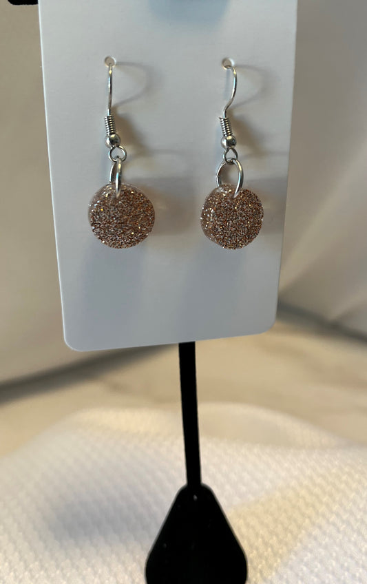 Small Circle Earrings, Champagne Gold