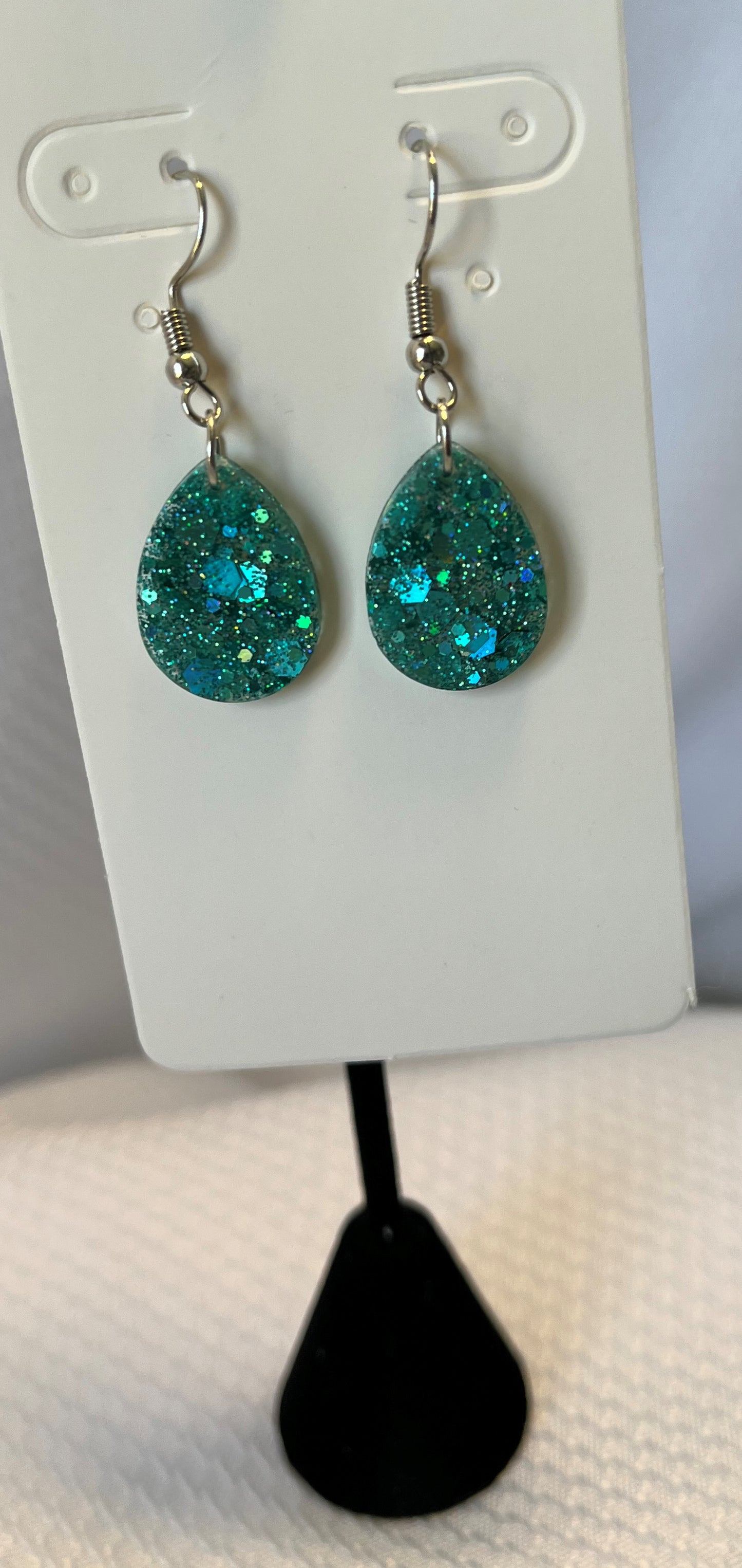 Small Teardrop Earrings Teal