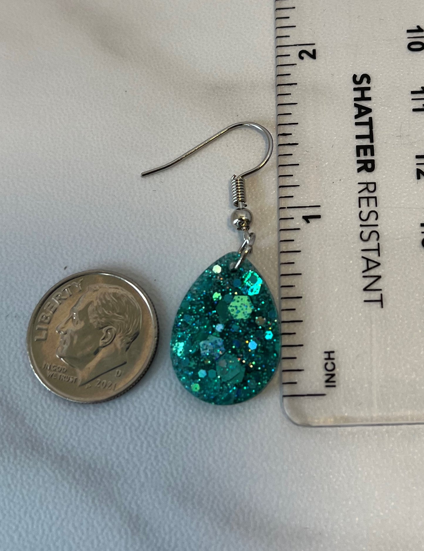 Small Teardrop Earrings Teal