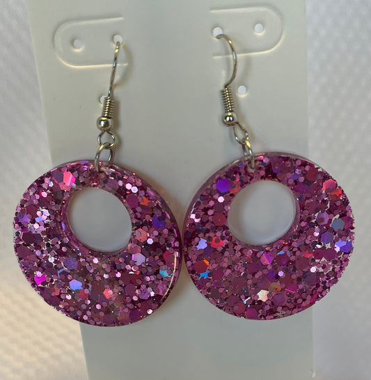 Medium Hoops Earrings Pink