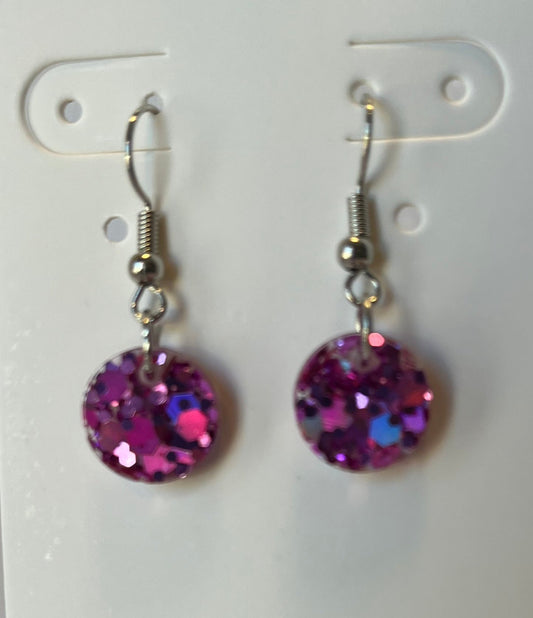 Small Circle Earrings Pink