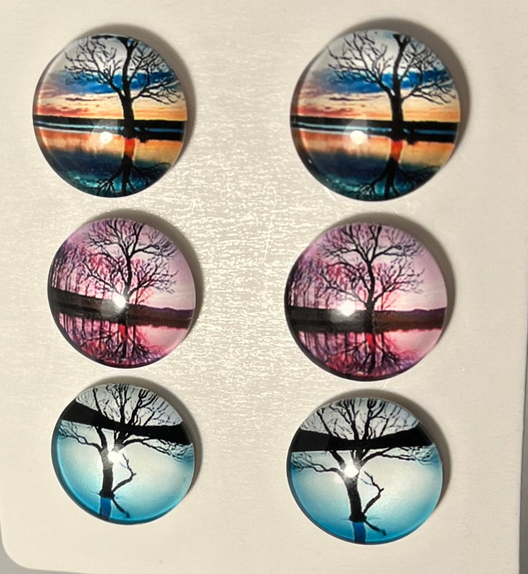 Three pair pack, sunset trees, pink trees, teal trees