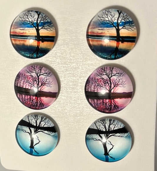 Three pair pack, sunset trees, pink trees, teal trees